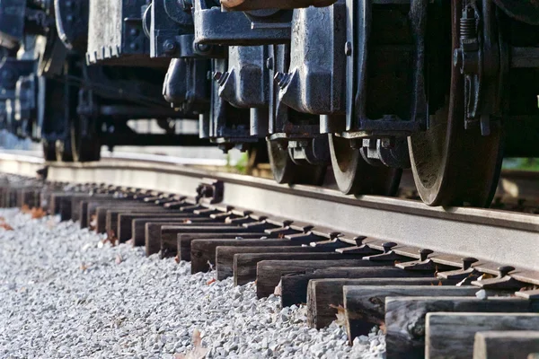 Image with the train wheels — Stock Photo, Image