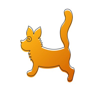 Kedi simgesi. Doğrusal sürekli çizim. Minimalizm. Logo..