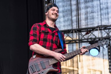 Lublin, Poland - May 3, 2015: Live concert of band Wasted at Medykalia 2015 (Uniwersytet Przyrodniczy, WSPA, WSSP) in Lublin