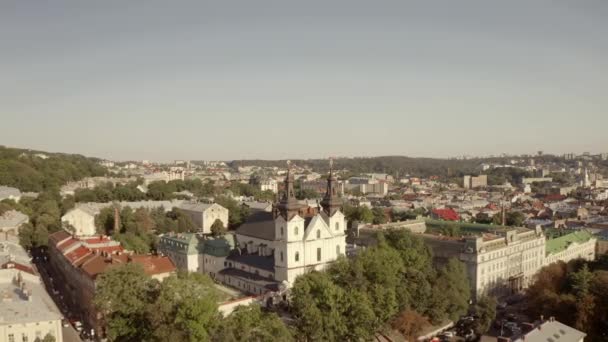 Πανόραμα Της Πόλης Από Ψηλά Lviv Μια Παλιά Ευρωπαϊκή Πόλη — Αρχείο Βίντεο