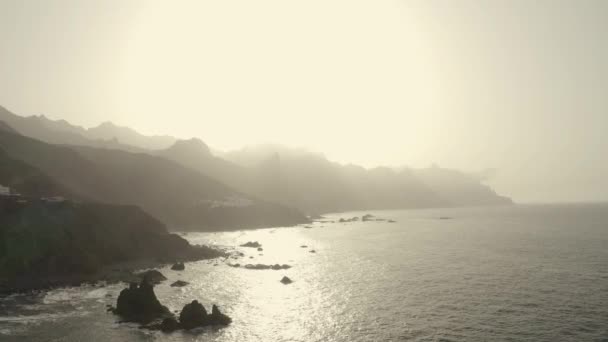 Des Rochers Côtiers Océan Lave Côte Tenerife Beau Paysage — Video