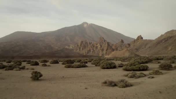 Verlassenes Tal Fuße Des Vulkans Teide Insel Teneriffa Spanien Kamera — Stockvideo