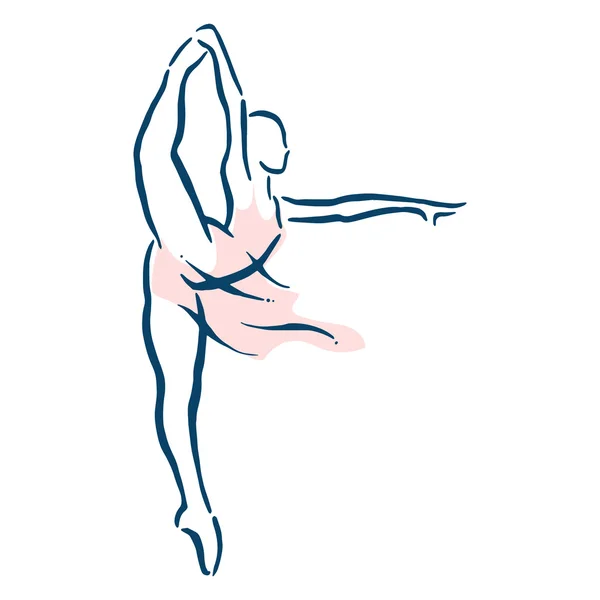 Ballet bailarina hembra — Vector de stock