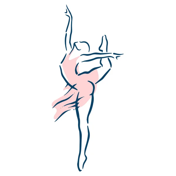 Ballet bailarina hembra — Vector de stock