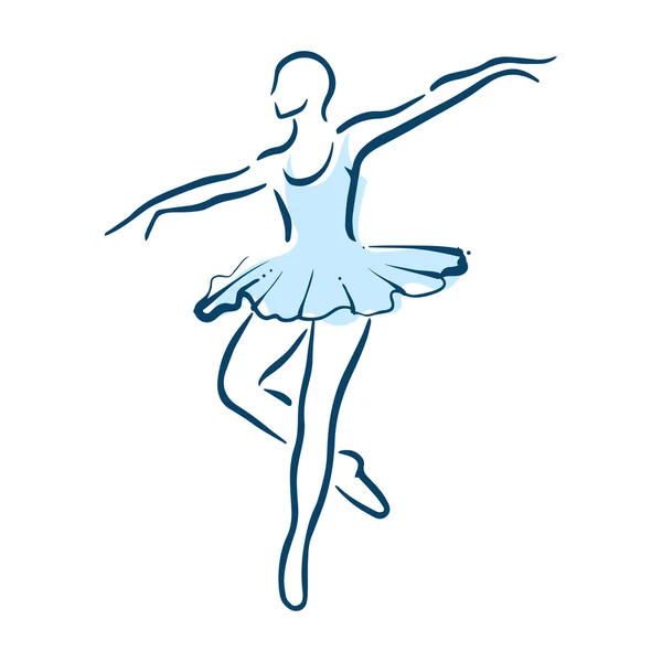 Ballet bailarina hembra — Vector de stock