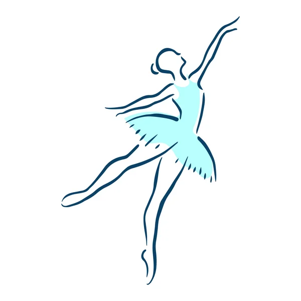 Ballet bailarina hembra — Vector de stock