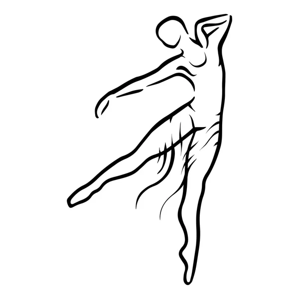 Ballet bailarina hembra — Vector de stock