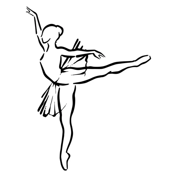 Ballet bailarina hembra — Vector de stock