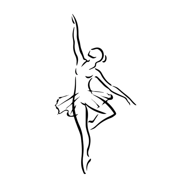 Ballet bailarina hembra — Vector de stock