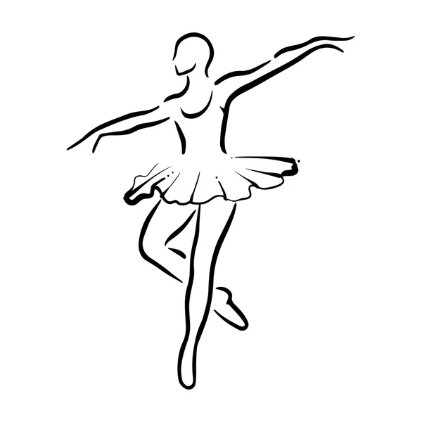 Balett táncos nő — Stock Vector