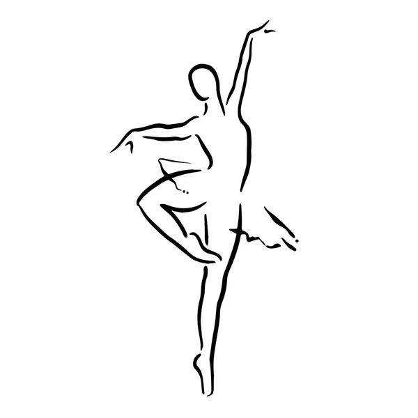 Ballet bailarina hembra — Vector de stock