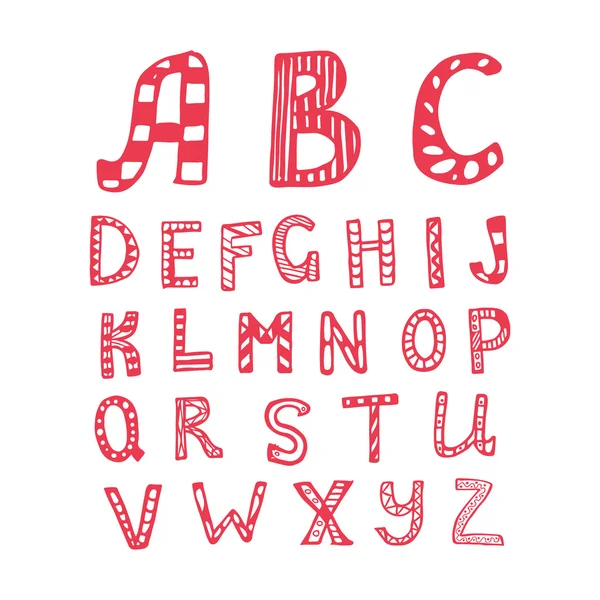 Vector hand dras doodle Abc, alfabet — Stock vektor