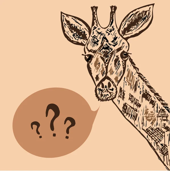 Hand drawn illustration of giraffe — Stock Vector