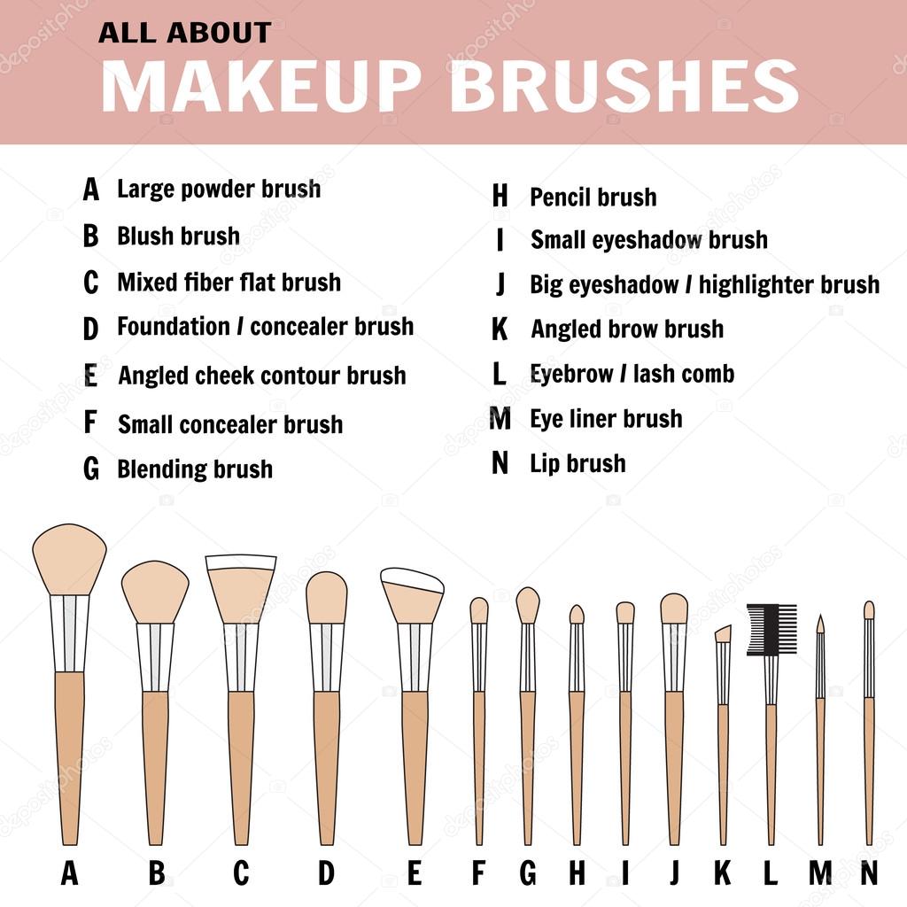 Brushes for makeup - vector illustration