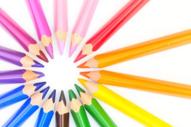 renkli kalemler yuvarlak