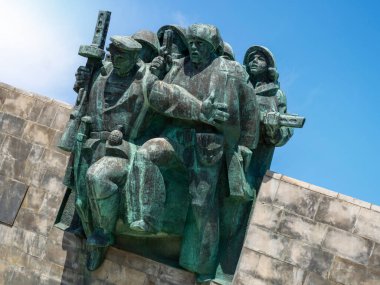 Novorossiysk, Krasnodar Toprakları, Rusya Federasyonu-05.09.2021: Kahraman şehir Novorossiysk 'te Sovyet askerleri için anıt. Novaya Zemlya Anıtı.