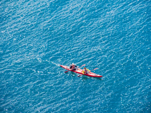 Crimea Balaklava 2021 Training Athletes Tourists Sea Kayaking Black Sea — Stock Photo, Image