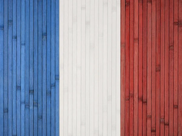 Národní Stát Vlajky Francie Modrobílá Trikolóra Namalovaná Dřevěném Pozadí — Stock fotografie