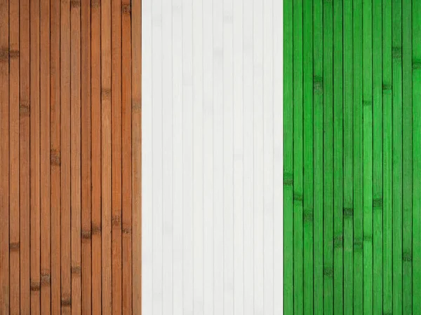 Bandeira Nacional Costa Marfim Pintada Fundo Uma Parede Madeira Feita — Fotografia de Stock