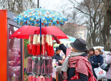 Varna, Bulgaristan, 29.02.2016: Varna Bulgaristan baharın gelişini sembolü