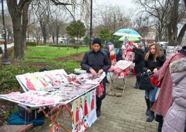 Varna, Bulgaristan, 29.02.2016: Varna Bulgaristan baharın gelişini sembolü