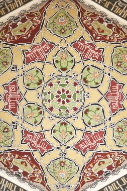Edirne, Türkiye 02.04.2016: Geleneksel Türk resim Samii 1437-1447 Camii kubbe üzerinde 