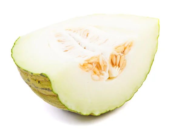 Ripe melon Pela de Sapo isolated on white background. — Stock Photo, Image