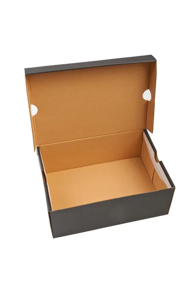 Caja de cartón abierta aislada sobre fondo blanco — Foto de Stock