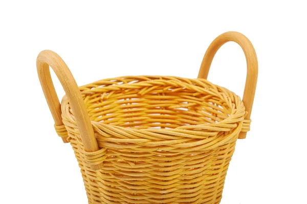 Empty wicker basket. Isolated on white — Stock Photo, Image