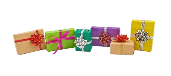 Boxes with gifts on a white background — Stock Photo, Image