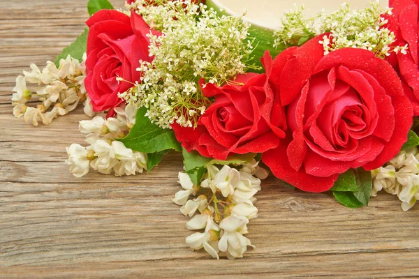 Bouquet wreath of roses — Stok fotoğraf