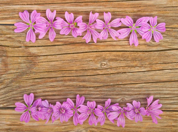 Blommor på en trä bakgrund — Stockfoto