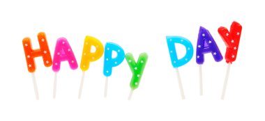 Harfler renkli mumlar kek