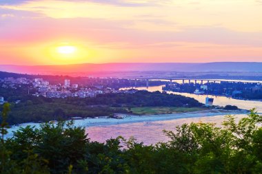 Bulgaristan'ın Varna denizde on Sunset