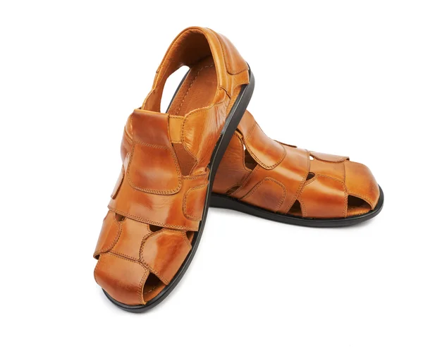 Мужские кожаные сандали — стоковое фото