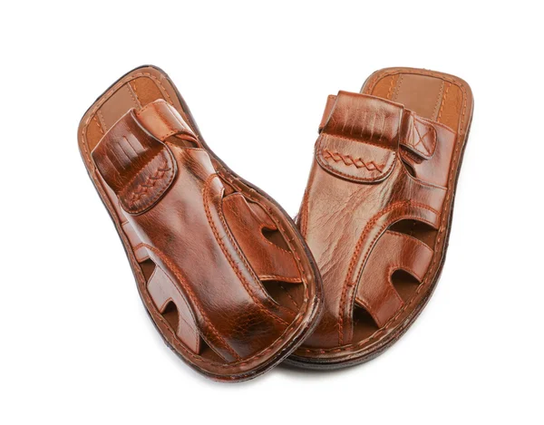 Men's leather sandals — Stock Photo, Image