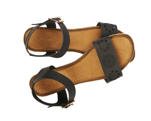 Damensandalen aus Leder — Stockfoto