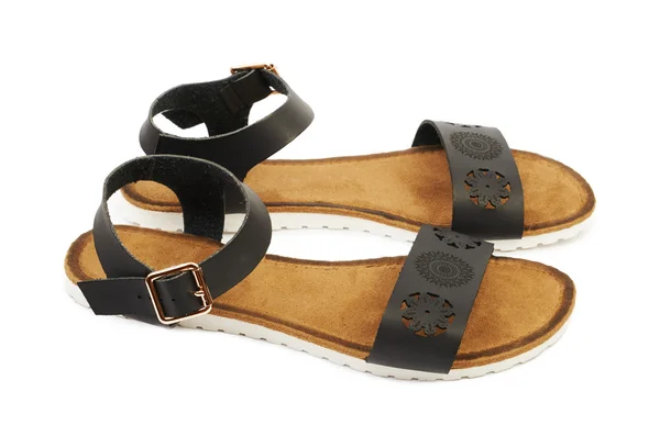 Women's leather sandals — Stock Photo, Image