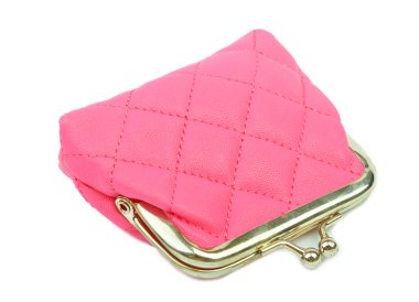 Bir beyaz üzerine pembe bayan çanta 