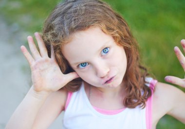 Portrait of a cute little girl clipart