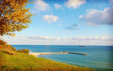 Sonbahar sahil şehir Varna Bulgaristan