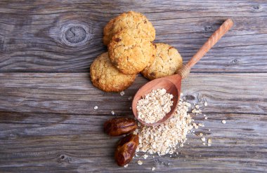 Yulaf ezmesi kurabiye lezzetli breakfast ve Mısır gevreği