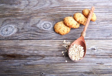 Yulaf ezmesi kurabiye lezzetli breakfast ve Mısır gevreği