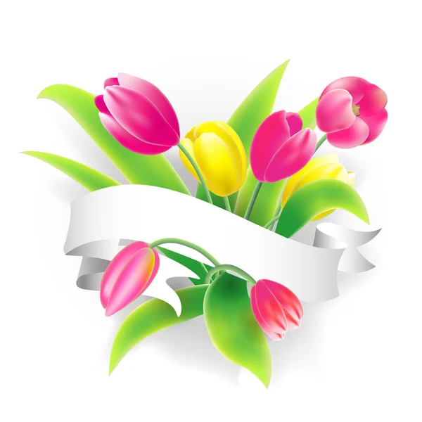 Bouqet de tulipanes — Vector de stock