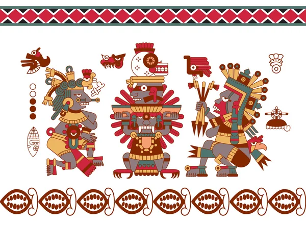 Ескізний малюнок ацтекової какао-боби, листя, ніби, візерунок для чоко — стоковий вектор