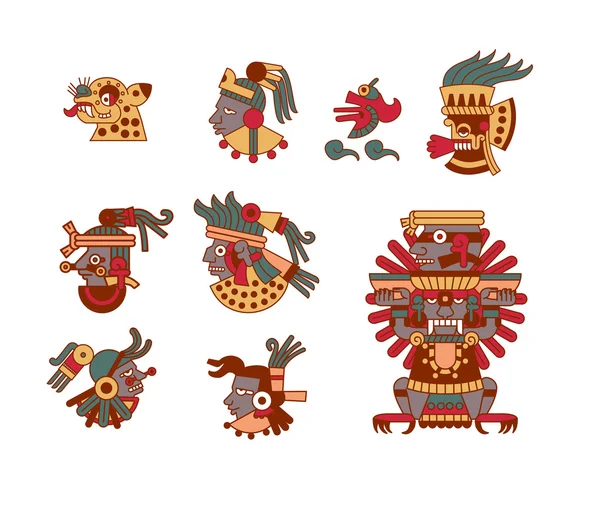 Aztec collection avatar maya — Image vectorielle