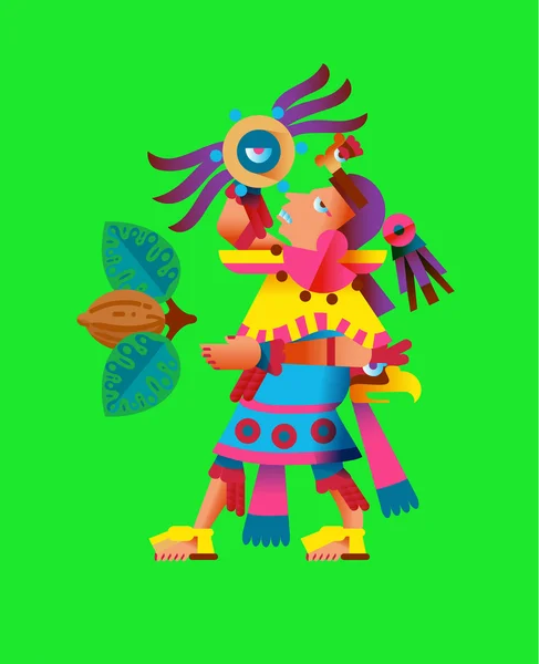 Colección de elementos azteca de estilo plano — Vector de stock
