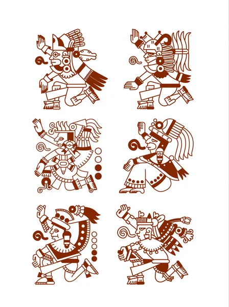 Skizzenzeichnung Azteken-Kakaobohne, Blätter, Federn, Muster für Schokolade — Stockvektor