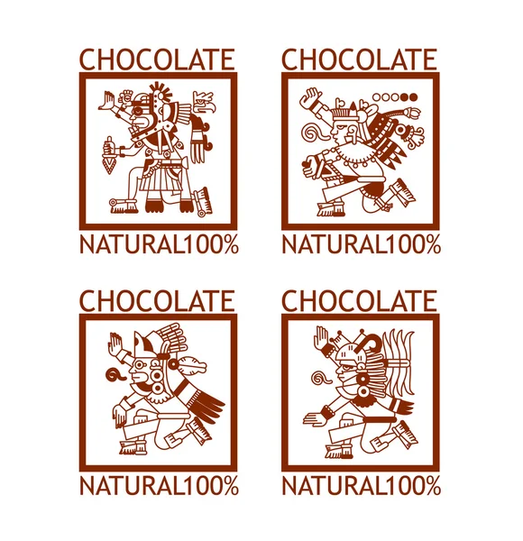 Çizim Aztek kakao bean, yaprakları, hazretleri, desen choco için kroki — Stok Vektör