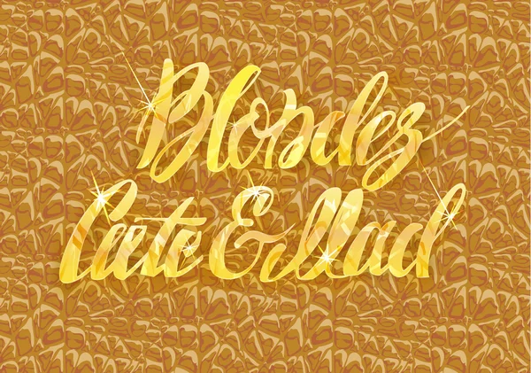 Goldener Kalligrafie-Text auf braunem Lederhintergrund — Stockvektor